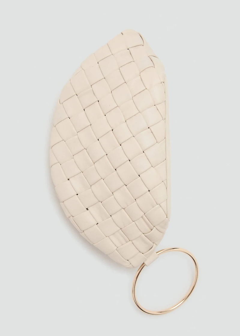 Braided leather clutch bag