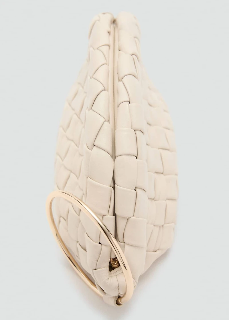 Braided leather clutch bag