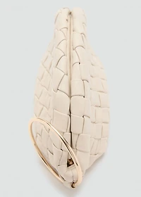 Braided leather clutch bag