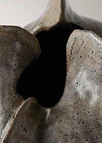 Low organic stoneware vase