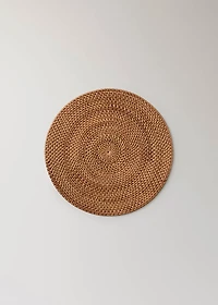 Round rattan placemat