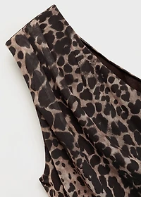 Asymmetrical leopard-print top