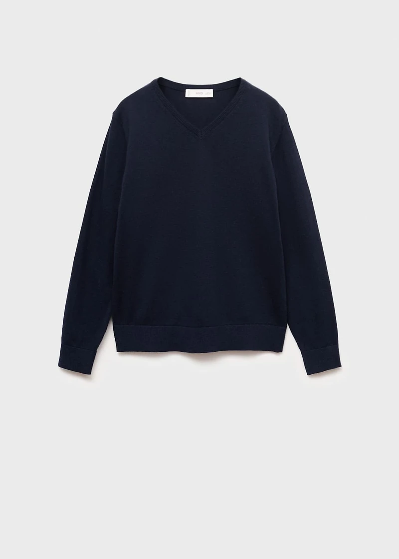 V-neck cotton sweater