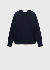 V-neck cotton sweater