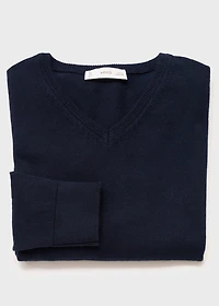V-neck cotton sweater