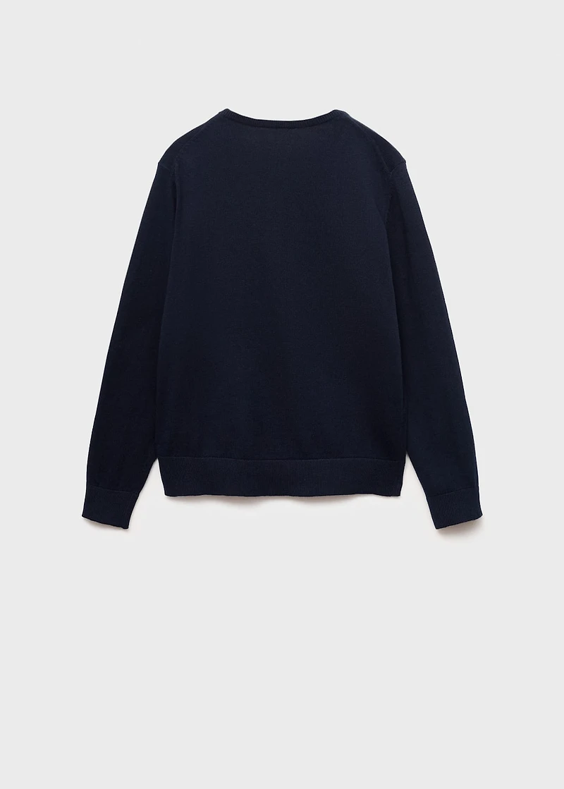 V-neck cotton sweater