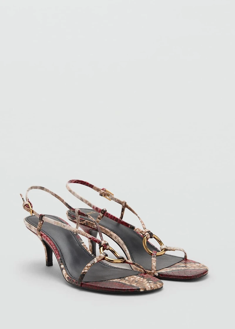 Heeled sandal with hoop detail