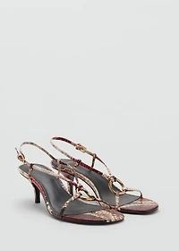 Heeled sandal with hoop detail
