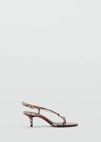 Heeled sandal with hoop detail