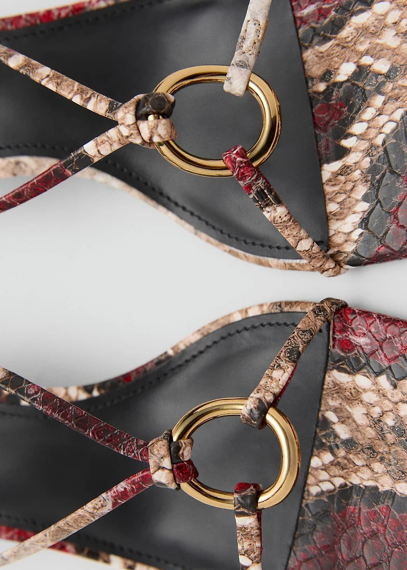 Heeled sandal with hoop detail