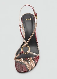 Heeled sandal with hoop detail