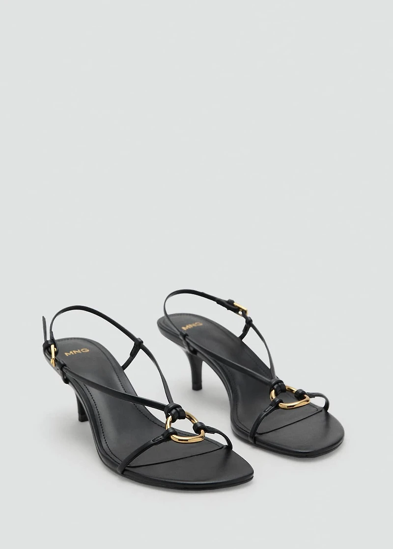 Heeled sandal with hoop detail