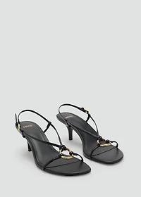 Heeled sandal with hoop detail