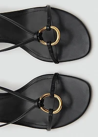 Heeled sandal with hoop detail