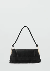 Leather shoulder bag with fringes