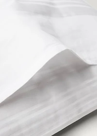 Two 300-thread count cotton satin striped pillowcases 50x75 cm