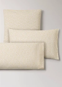 Two percale cotton pillowcases with leaf print 50x75 cm
