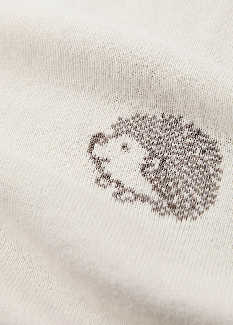 Jacquard children’s blanket with hedgehog design