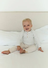 Cotton striped baby bodysuit