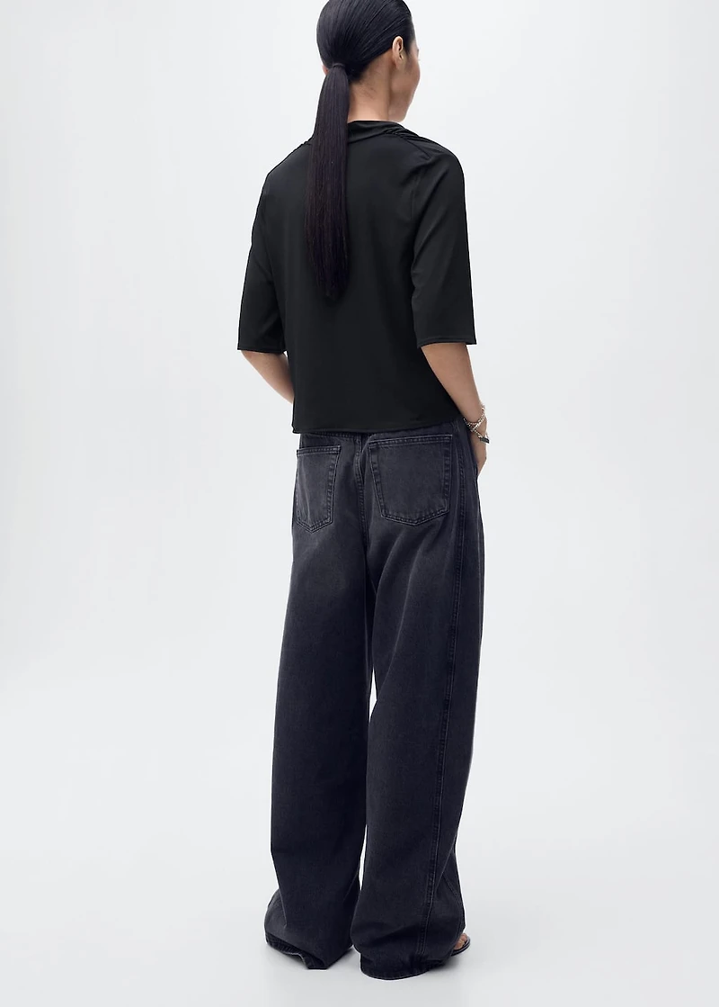 Draped neck top