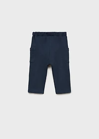 Buttons straight-fit pants