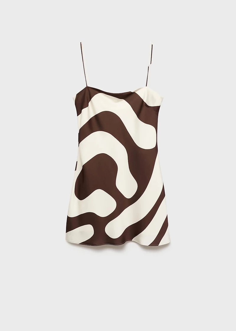 Printed satin dress