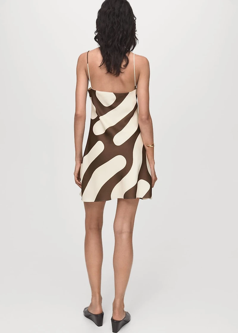 Printed satin dress
