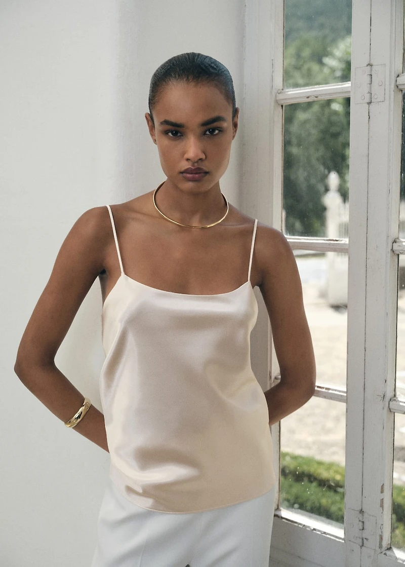 Satin top with straps