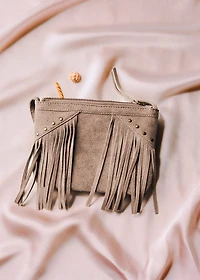 Leather fringes bag