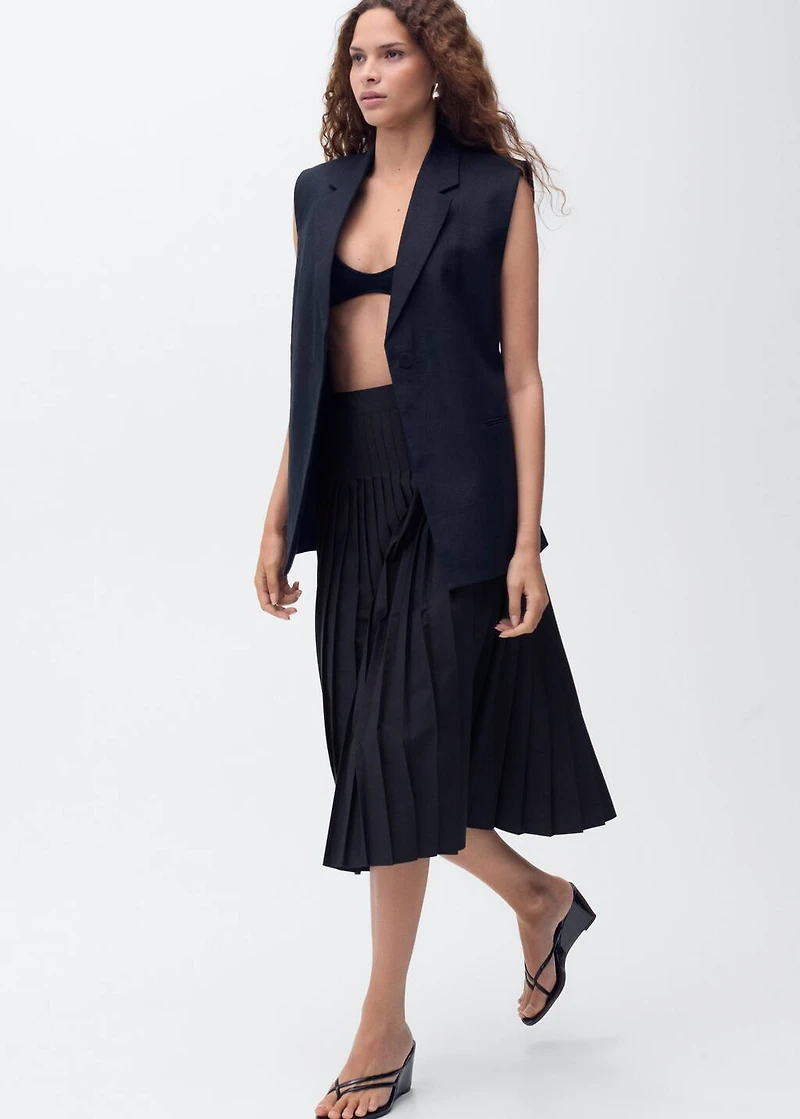 Pleated midi skirt