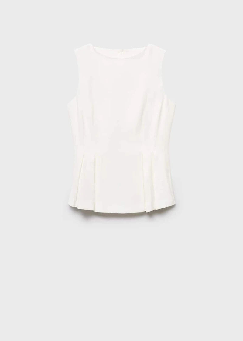Peplum top with pleat detail