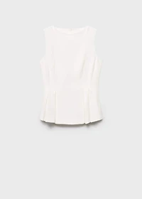 Peplum top with pleat detail
