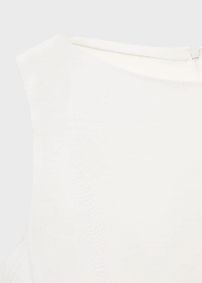 Peplum top with pleat detail