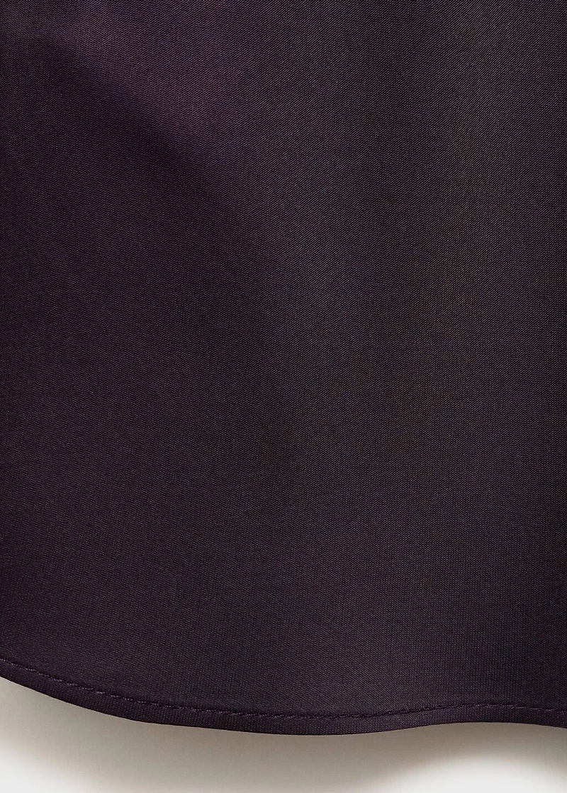 Satin blouse with draped neck