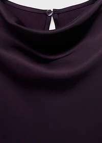 Satin blouse with draped neck