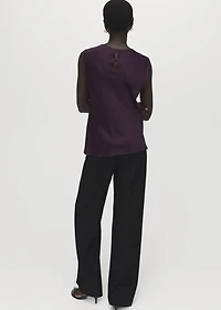Satin blouse with draped neck