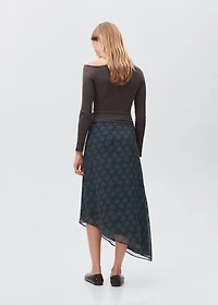 Asymmetrical floral skirt