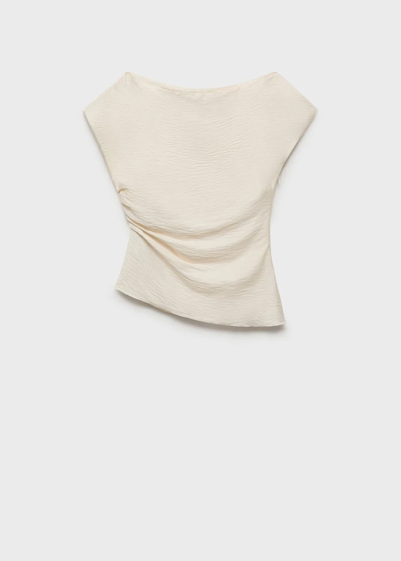 Modal blouse with asymmetrical collar