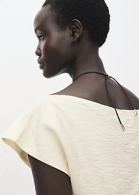 Modal blouse with asymmetrical collar