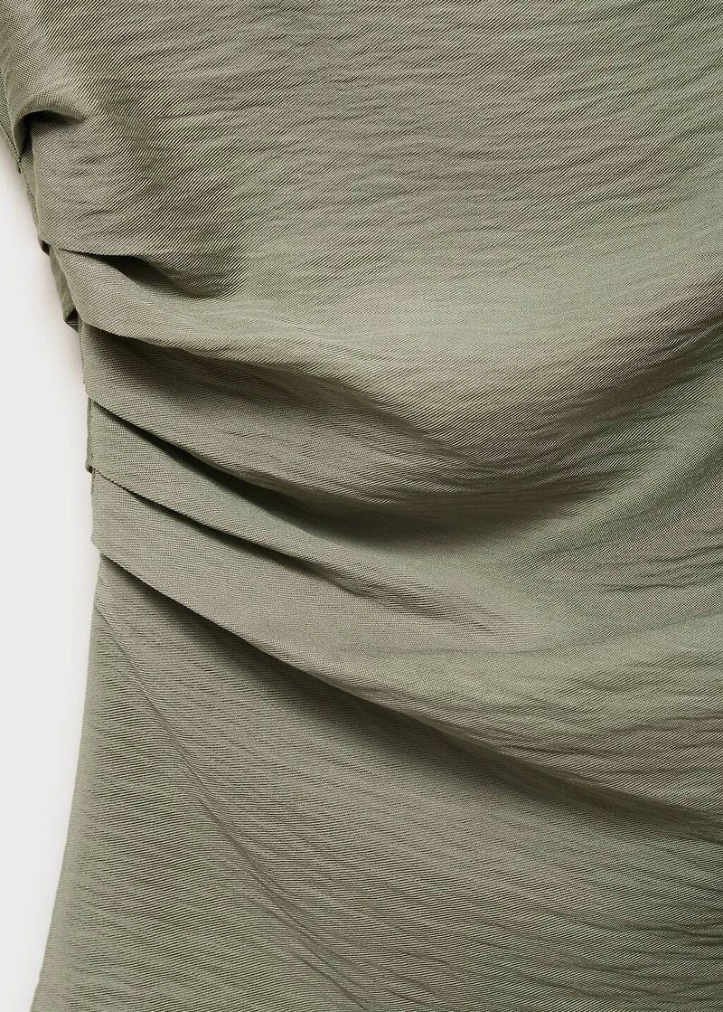 Modal blouse with asymmetrical collar