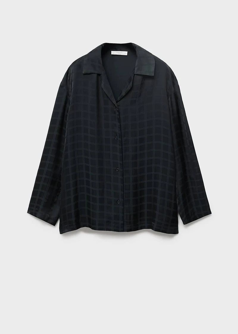 Rayon check pajama top