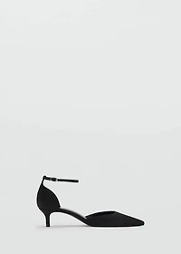 Kitten-heeled shoes with ankle strap