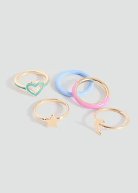 Pack of 5 combined rings