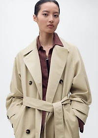 Long double-breasted trench coat