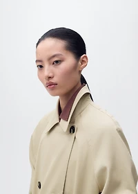 Long double-breasted trench coat