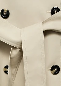 Long double-breasted trench coat