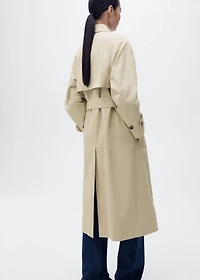 Long double-breasted trench coat