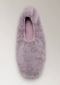 Fur-effect ballerina flats