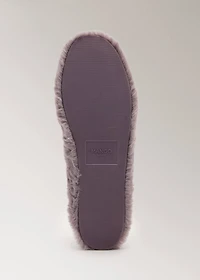 Fur-effect ballerina flats