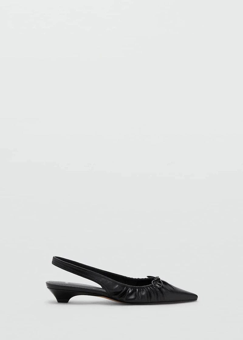 High-heel shoes with ruched bow